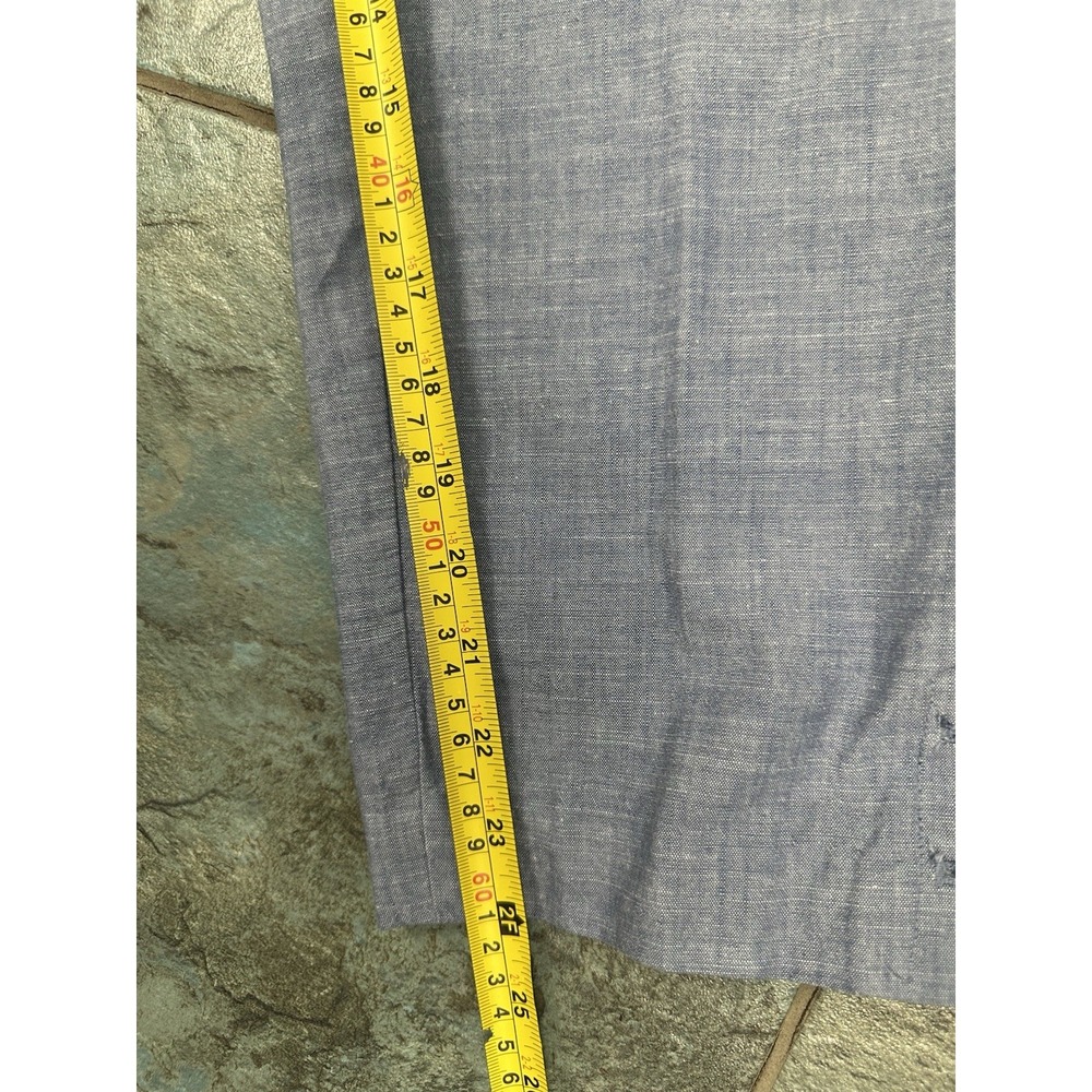 Talbots Perfect Crop Chino Pants Size 8 Women's Blue Cotton Denim Look Chambray - Picture 8 of 8